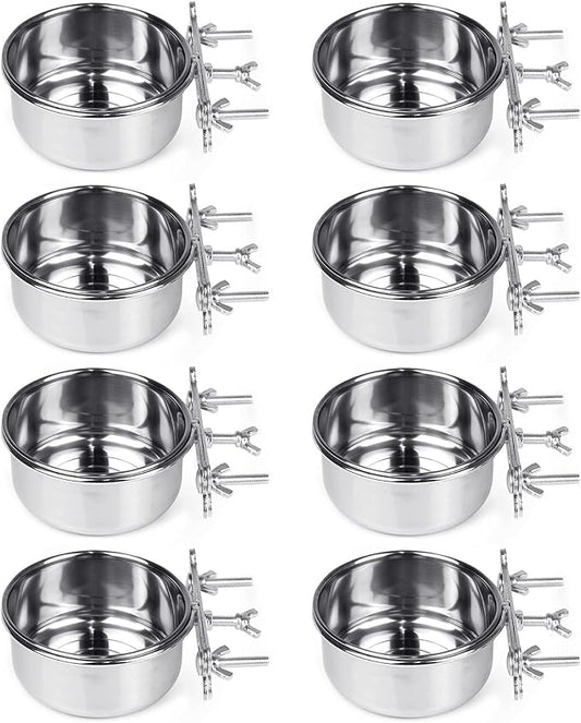 Tfwadmx 8 Pcs Bird Feeding Dish Cups, Parrot Food Bowl Clamp Holder Coop Cup by Tfwadmx