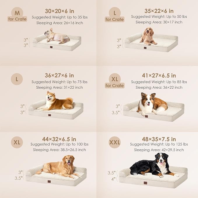 EHEYCIGA Memory Foam Dog Bed Large Size Dogs, Orthopedic Dog Bed Large - Image 2