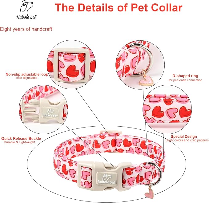 Valentines Dog Collar for Medium Dogs - Image 3
