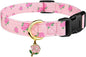 Cotton Handmade Dog Collar Cute and Distinctive Patterns Pink Rose by Fyeqyaou
