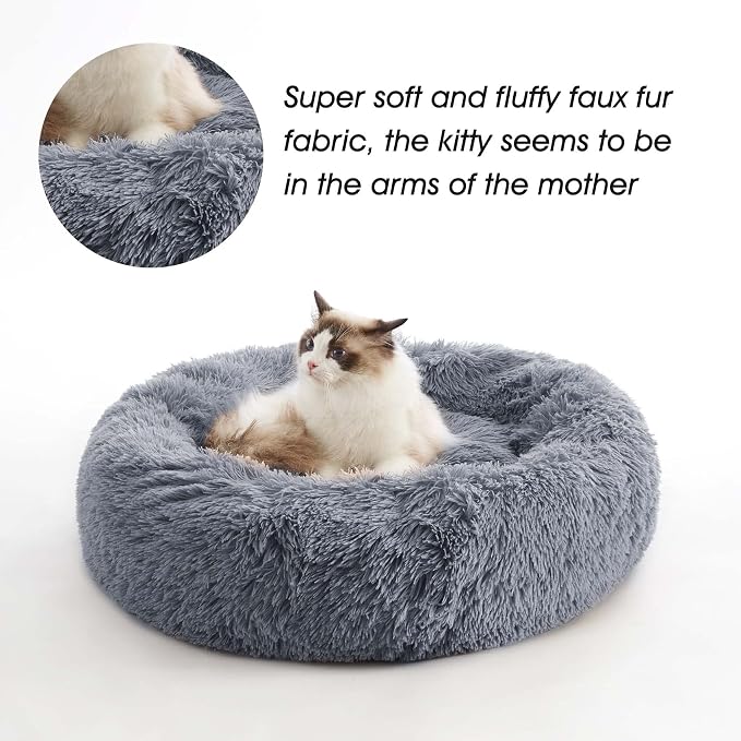 WESTERN HOME WH Calming Dog & Cat Bed, Anti-Anxiety Donut Cuddler Warming Cozy - Image 5