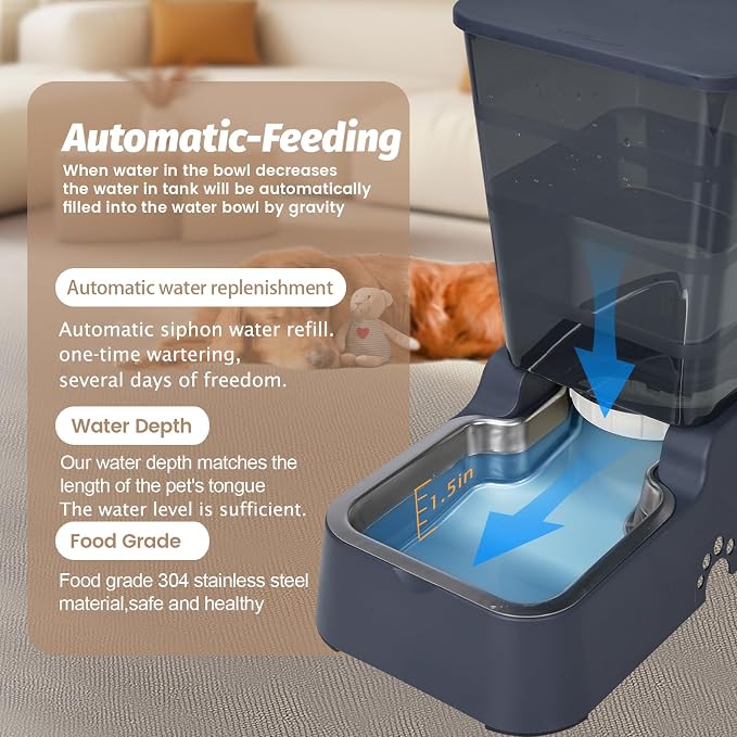 Automatic 5.4L/1.4Gal Pet Waterer, Automatic Dog Water Dispenser Gravity - Image 3