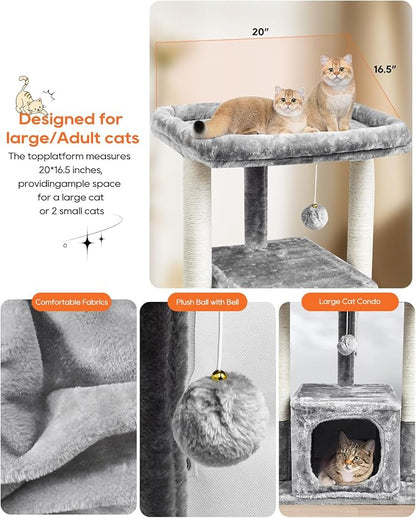 SYANDLVY 27IN Cat Tree for Indoor Cats Large Adult, Modern Activity Tower - Image 4
