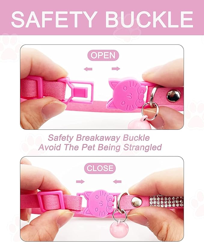 Breakaway Cat Collars with Bell, olmoony Adjustable Safe Kitten Collar - Image 6