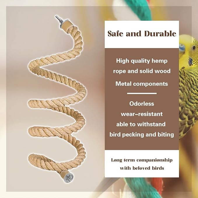 3pcs Bird Rope Perch for Parrots, Bird Cage Climbing Rope Toys Accessories - Image 4