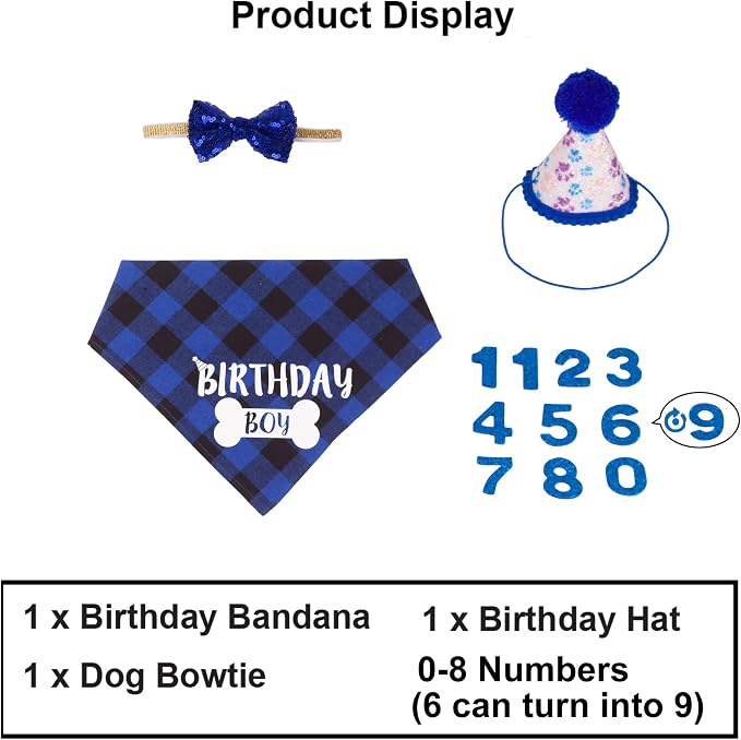 ADOGGYGO Dog Birthday Party Supplies, Pet Party Hat - Image 3