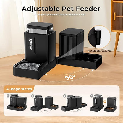 Automatic Cat Feeder and Water Dispenser Set, 2 in 1 Gravity Cat Food Dispenser - Image 3
