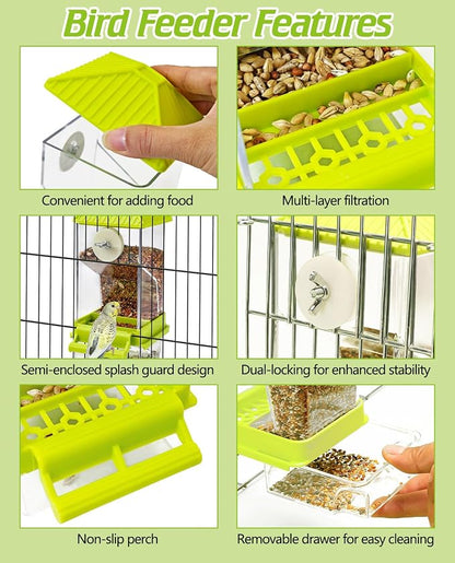 BNOSDM No Mess Automatic Bird Feeder 2 Pcs Anti-Splash Bird Feeder Acrylic - Image 4