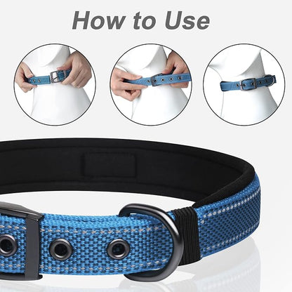 PetiFine Dog Collar for Large Dogs, Neoprene Padded and Adjustable, Reflective - Image 5