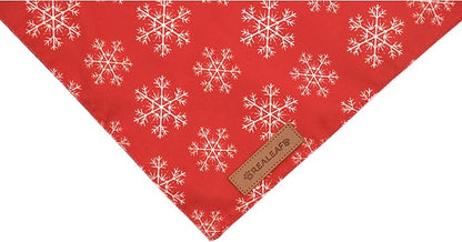 Realeaf Christmas Dog Bandanas 2 Pack, Snowflake and Santa Claus Dog Scarf - Image 5