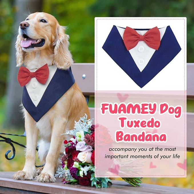 FUAMEY Dog Tuxedo for Small Dogs, Dog Formal Suit Dogs Attire Pet Bow Tie Puppy - Image 6