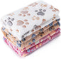1 Pack 3 Blankets Super Soft Fluffy Premium Fleece Pet Blanket Flannel Paw by CADONO