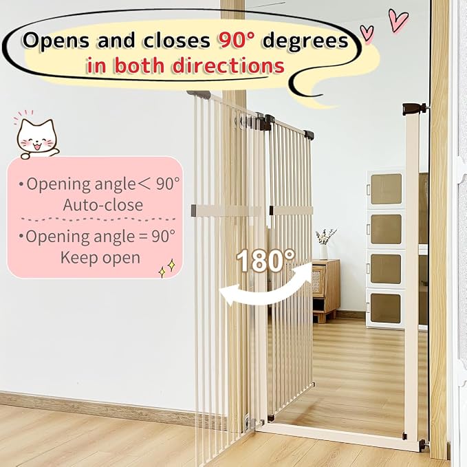 Lumizone Extra Tall Pet Gate 55.12" High Pressure Mounted 46.65"-50.78" Extra - Image 7