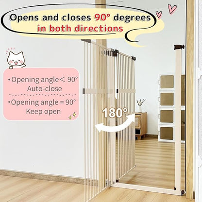 Lumizone Extra Tall Pet Gate 55.12" High Pressure Mounted 30.12"-34.05" Extra - Image 7