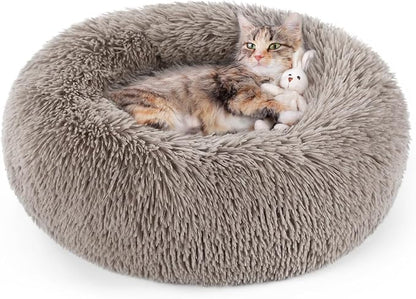 rabbitgoo Cat Beds for Indoor, 20 inches Machine Washable, Fluffy Round Pet Bed by rabbitgoo