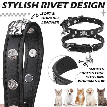 EXPAWLORER Cat Collar for Girl Boy Cats- Adjustable Leather Pet Collar - Image 4