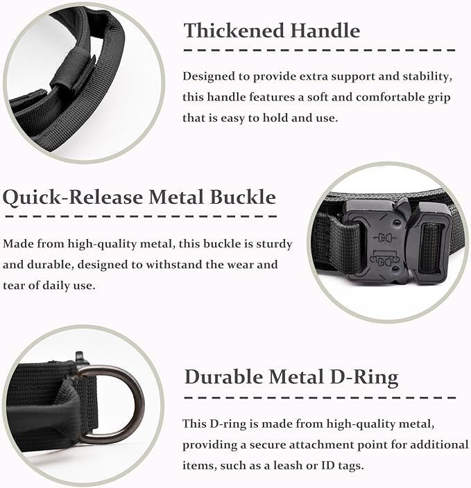 Tactical Dog Collar Set, Adjustable Military Training Nylon Dog Collar - Image 3