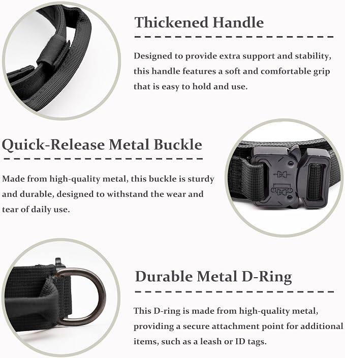 Tactical Dog Collar Set, Adjustable Military Training Nylon Dog Collar - Image 3