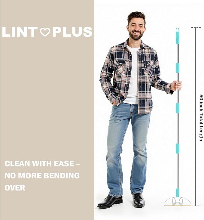 Ultra & Pro LINTPLUS Combo: 50" Stand-Up Carpet Rake - Image 2