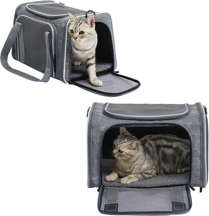 Cat Carrier - Portable Foldable Dog Pet Carrier, Soft-Sided Pet Bag up to 15 Lbs - Image 3