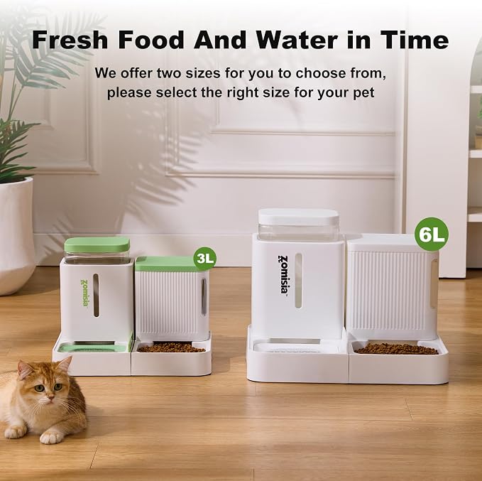 Automatic Cat Feeder and Water Dispenser Set, 2 in 1 Gravity Cat Food Dispenser - Image 7