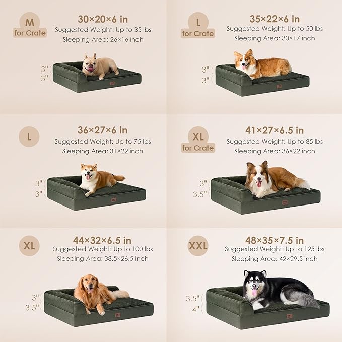 EHEYCIGA Memory Foam Dog Bed Large Size Dogs, Orthopedic Dog Bed Large - Image 2