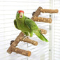 Bird Ladder Perch Cage Nature Wood Stand Parrot Chew Toy by KINTOR