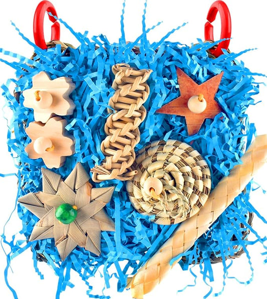 KATUMO Conure Toys, Bird Foraging Toys Parakeet Shredding Grass Mat Hanging Toys by KATUMO