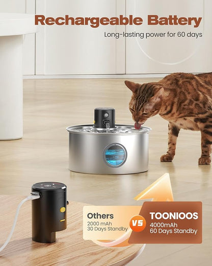 Cat Water Fountain Battery Powered: Cordless Cat Fountain Wireless - Image 5