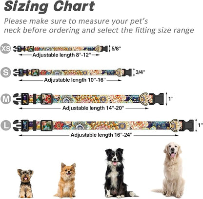 Reflective Dog Collar for Extra Small Dogs, Cute Boho Adjustable Heavy-Duty - Image 7
