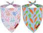 ADOGGYGO Easter Dog Bandanas 2 Pack, Reversible Bunny Carrot Print Puppy Scarf by ADOGGYGO