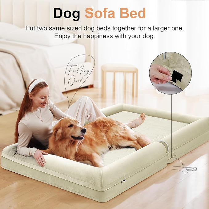 Large Dog Bed Orthopedic Washable: Jumbo Dog Bed Bolster Extra Large Dogs Egg - Image 3