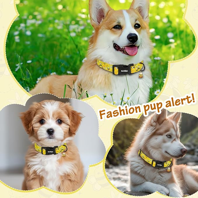 Yellow Dog Collar for Large Dogs, Spring & Summer Theme Large Dog Collars - Image 6