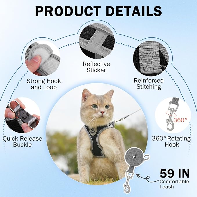 SCENEREAL Cat Harness and Leash Set - Image 3