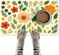Trendy Flower Pattern Pet Feeding Mat Spill-Proof Feood Pad by HOMETITUTE