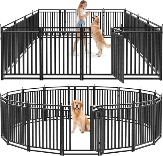 Dog Playpen Dog Fence Outdoor for Yard 47" H by Petorldog