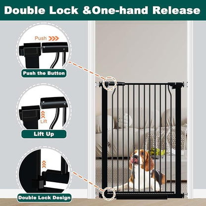 Fairy Baby 40.5" Extra Tall Baby Gate, 72.3"-76.7" Extra Wide Large Dog Pet - Image 4