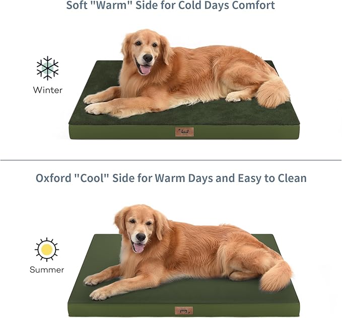 Large Comfy Washable Dog Bed, Orthopedic Egg Crate Foam Dog Crate Mat - Image 4