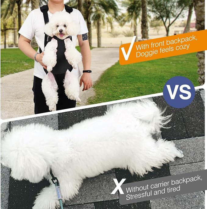 Pawaboo Pet Carrier Backpack, Pet Front Dog Cat Carrier Backpack, Legs Out - Image 6