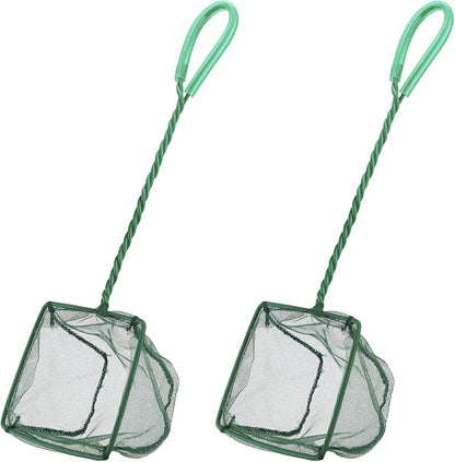 Pawfly Aquarium Fish Net with Braided Metal Handle Square Net with Soft Fine by Pawfly