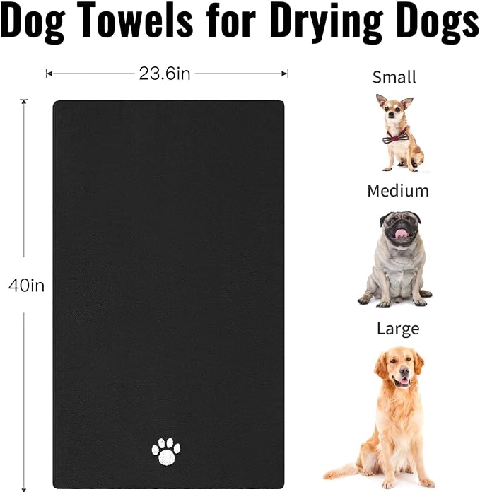 Microfiber Dog Towels for Drying Dogs, Super Absorbent and Soft Pet Towel - Image 3