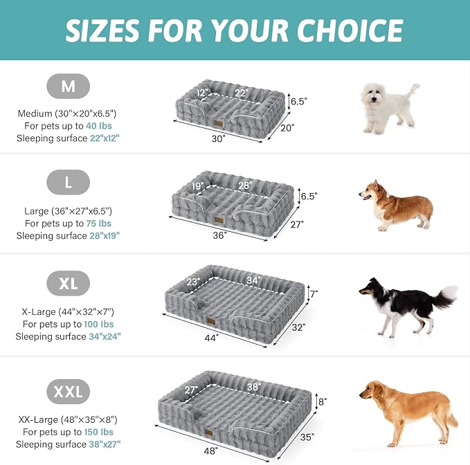 Orthopedic Dog Bed for Large Size Dog, Soft and Warm Faux Fur Extra Large Sofa - Image 3