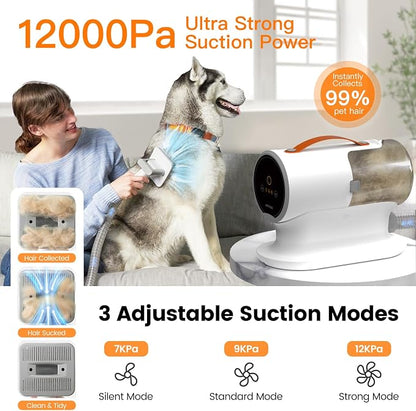 AIRROBO Dog Grooming Vacuum Kit, 12000Pa Strong Pet Vacuum - Image 7
