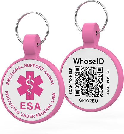 QR Code Dog Tag, QR Code Pet ID Tag, Dog ID Tag, Small Cat by WhoseID