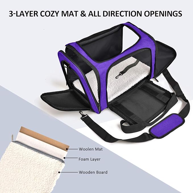 Henkelion Pet Carrier for Small Medium Cats Dogs Puppies up to 15 Lbs, Airline - Image 2
