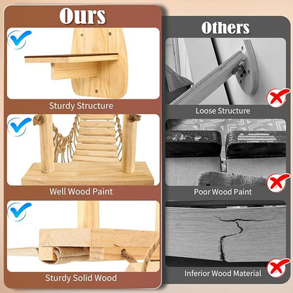 Calmbee Cat Wall Shelves, Cat Wall Furniture 70" Cat Bridge Wall Mount Cat - Image 8