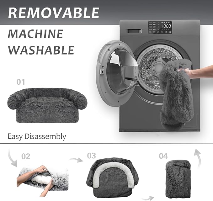 Calming Dogs/Cats Bed Mats, Dog Pad Washable Removable Couch Cover, Plush Long - Image 5