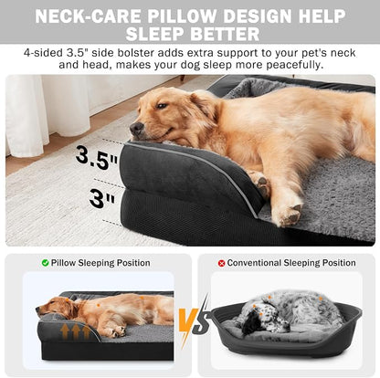 INVENHO Orthopedic Dog Beds Large Sized, XL Egg-Crate Foam Dog Couch - Image 5