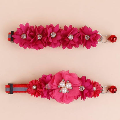 2 Pack Cat Collar Pink Floral - Image 6
