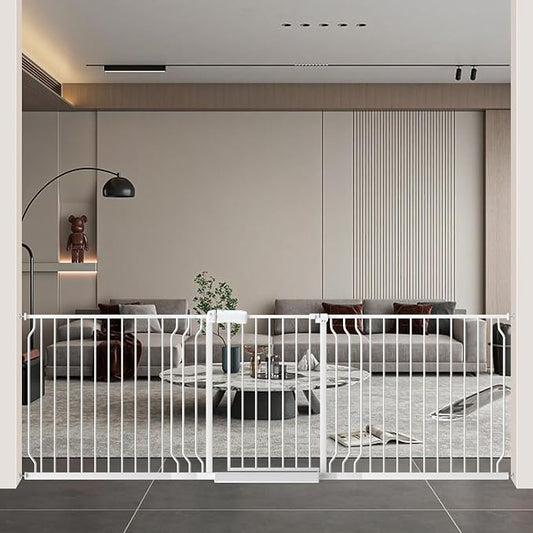 WAOWAO Baby Gate 85.83-95.25" Extra Wide Pressure Mounted Walk Through Swing by WAOWAOBABYSAFETYPRODUCTS
